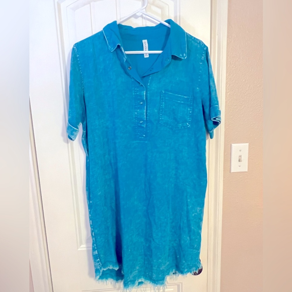 Teal Blue Short Sleeve dress